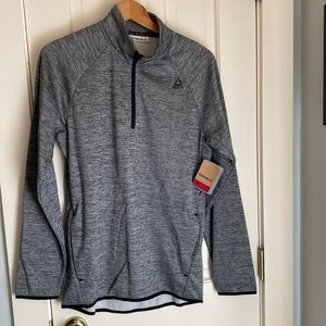 NWT REEBOK Men Fleece 1/4 Zip Powerlift, mock Neck Size Small